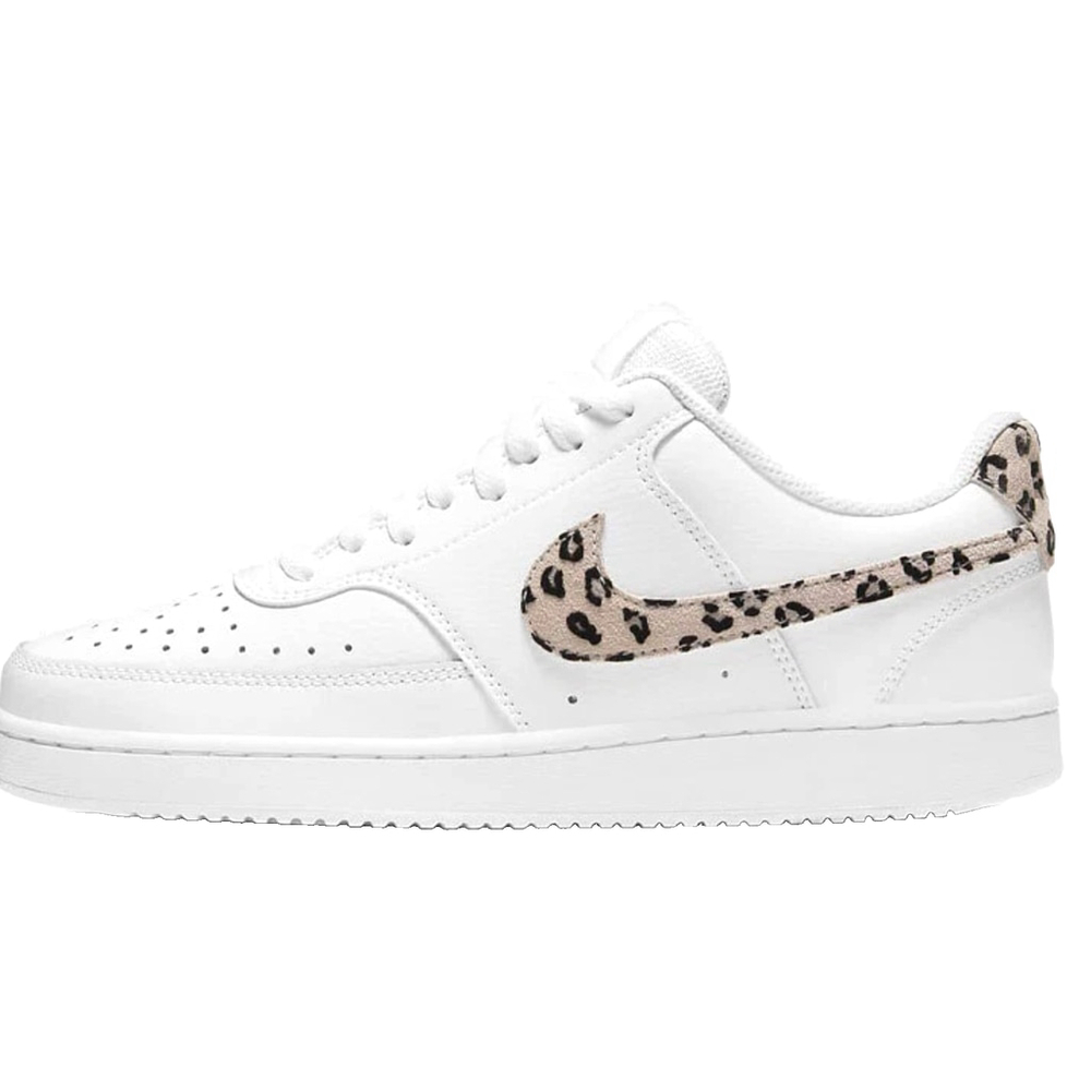 Nike Court Vision DD9665-100 Leopard Swoosh Size 8.5
